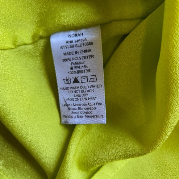 Norah Shift Dress Neon Yellow Lined Size Small Crew Neck Sleeveless - Picture 5 of 6